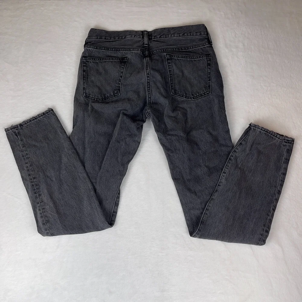 J.CREW 484 Jeans Mens 30x32 Gray Denim Regular Fit Stone Wash Stretch Frayed Hem